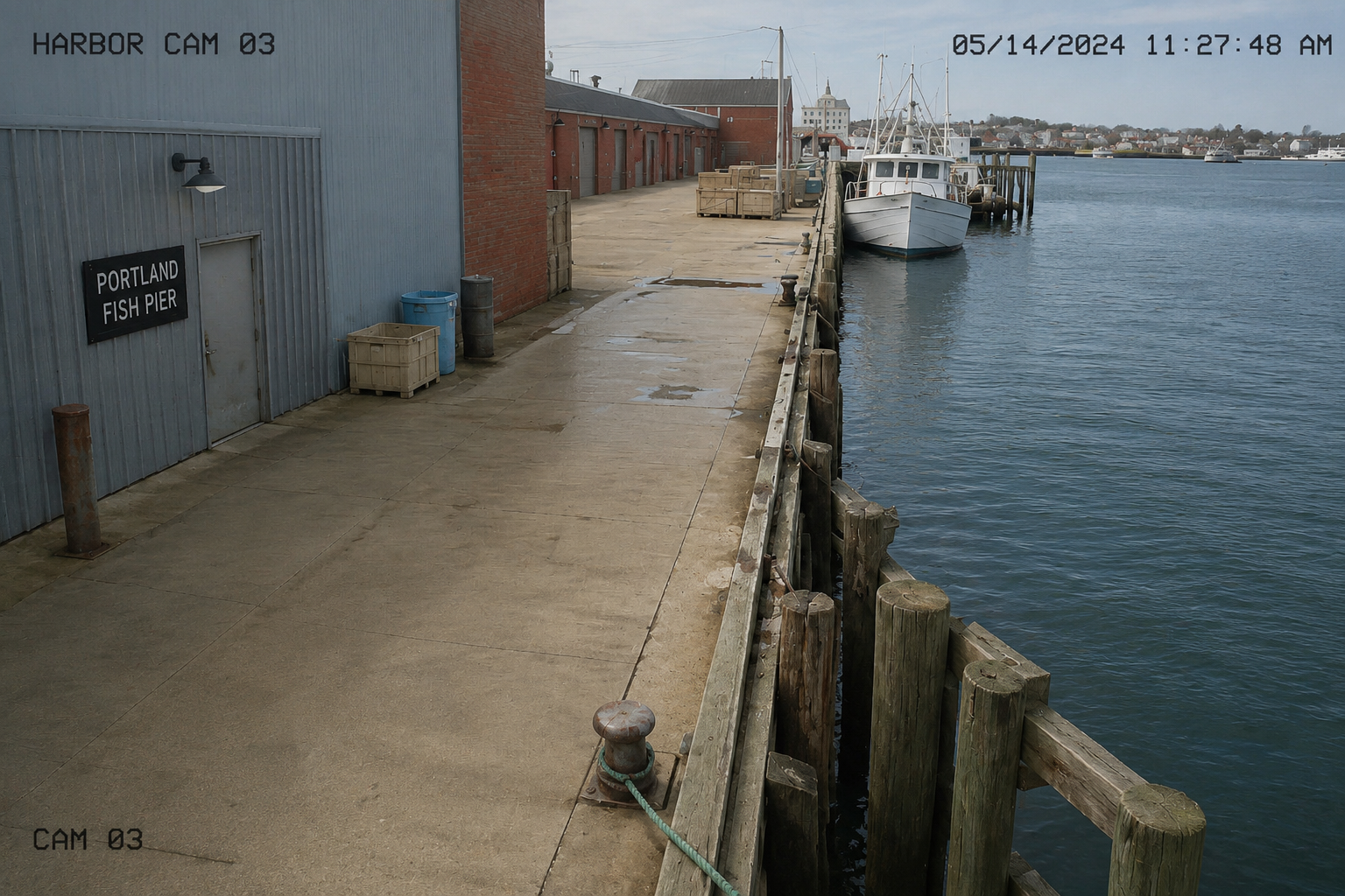 Daylight Harbor Cam 03 view of the Portland fish pier