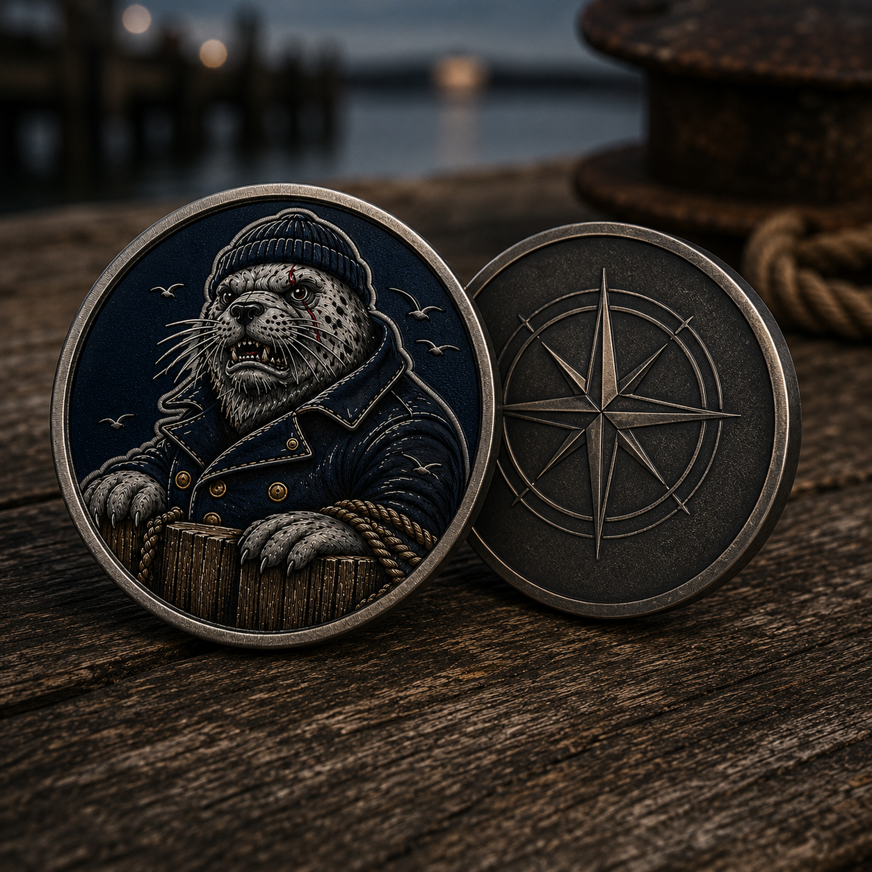 Portland Pounder challenge coin front and reverse